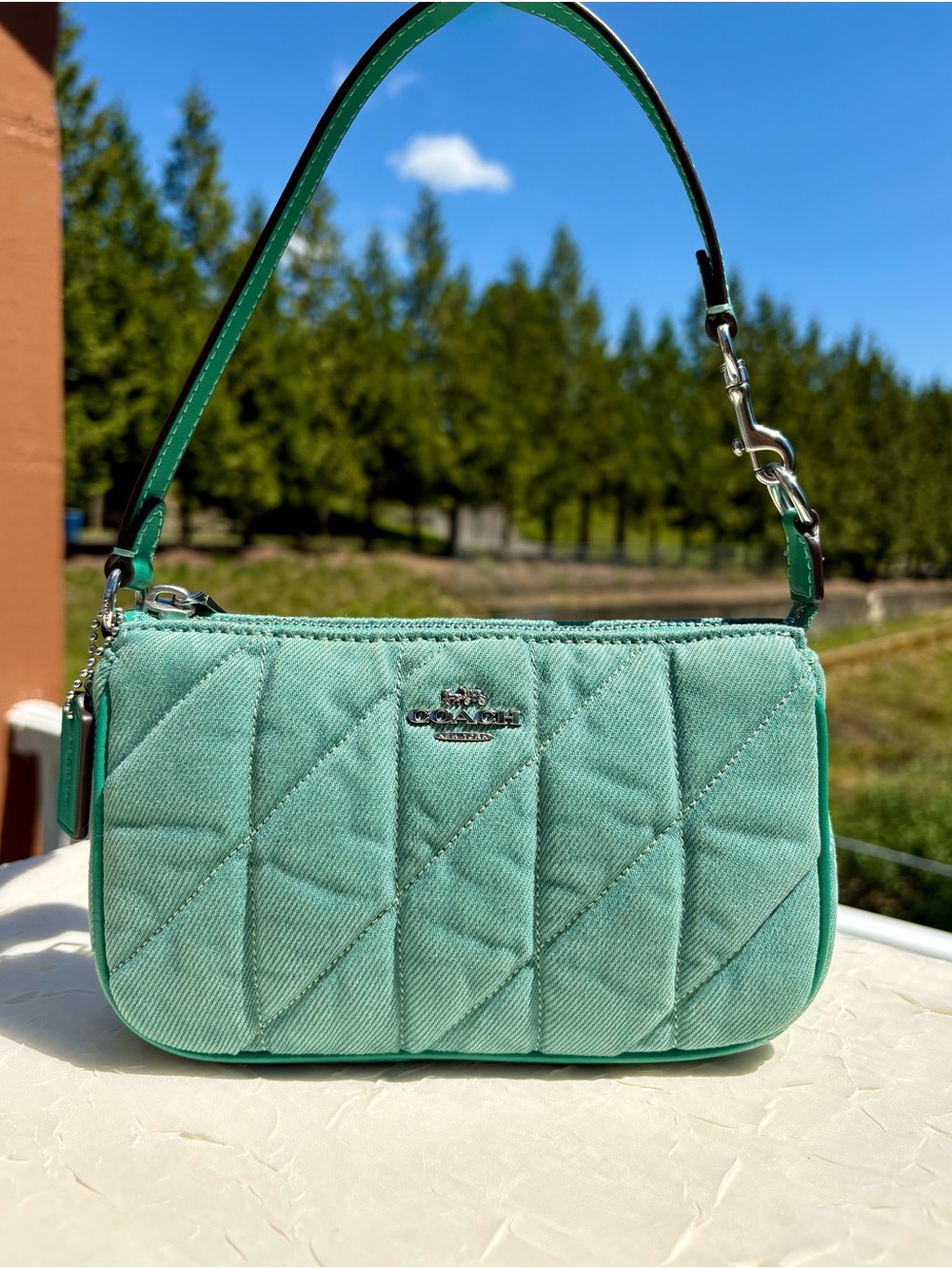 Coach Quilted Mini Shoulder Bag in Mint